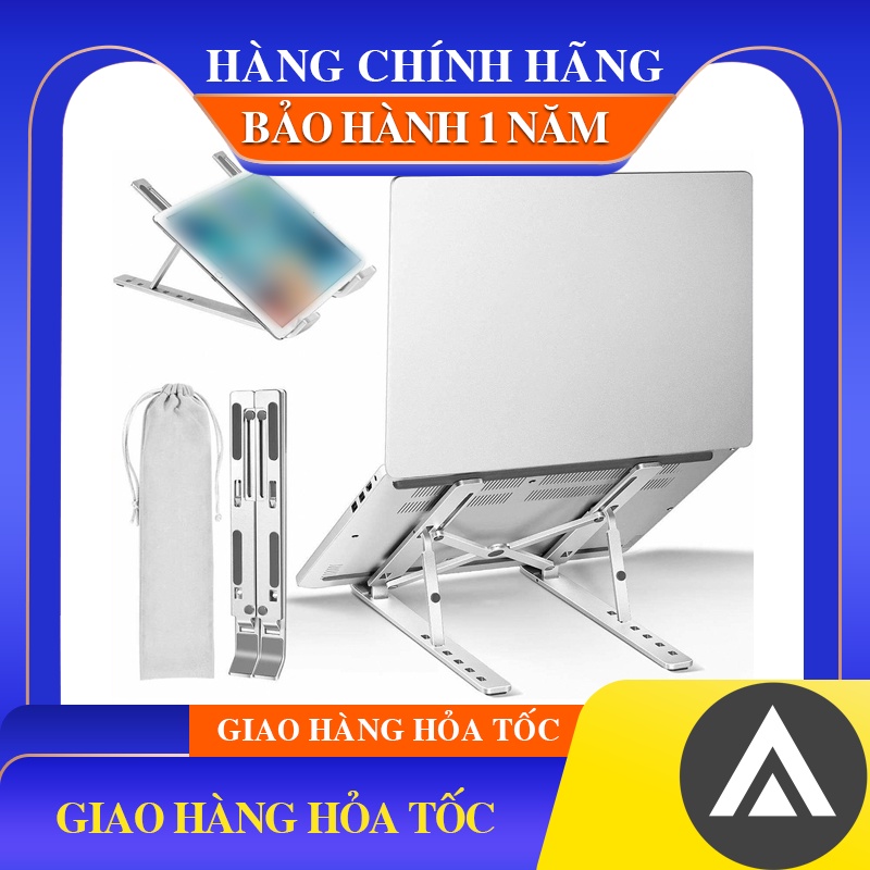 Giá đỡ Laptop , Giá kê MacBook , Ultrabook chất liệu bằng nhôm điều chỉnh độ cao , chống mỏi cổ, dễ gấp gọn