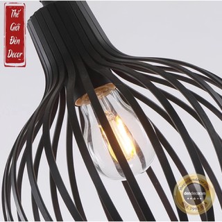 Đèn thả rọ sắt lồng nan lục bình D260