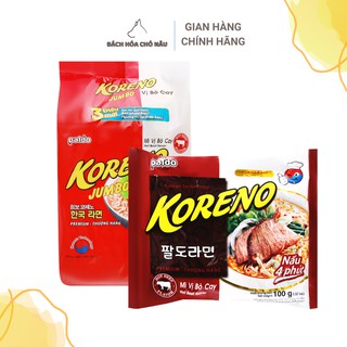 Lốc 10 GÓI Mì Ăn Liền Hàn Quốc KORENO JUMBO Vị Bò Cay - 1KG [Date Mới] [Hàng Chính Hãng]