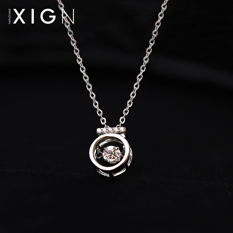 Korean style simple design heart pendant necklace