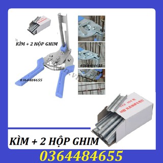 Combo 1 kìm băng và 2 hộp ghim ráp lồng bồ câu lồng gà lồng thỏ lồng chim - lồng gà - 909