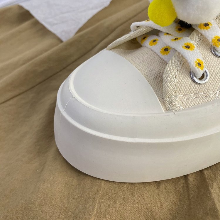 Giày Vải Canvas Đế Bằng Phối Dây Thắt Thời Trang Thoải Mái Cho Nữ