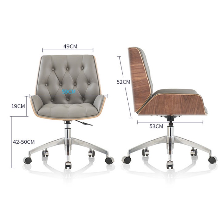 Ghế giám đốc da bò chân xoay lưng ốp gỗ cao cấp chống mỏi lưng BJ703,ghế da văn phòng cap cấp homessen