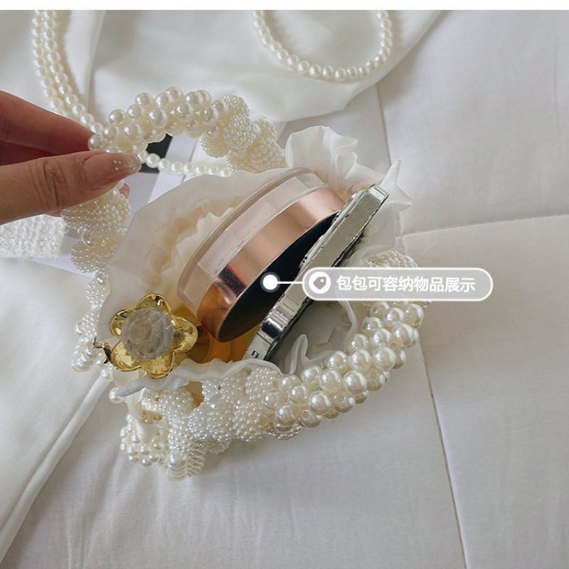 Túi xách tay, đeo chéo kết hạt cườm ngọc trai sắc màu tươi xinh