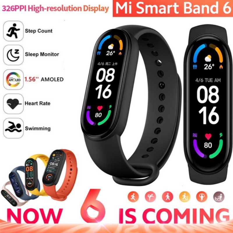 [24H Giao Hàng] 2022 Xiaomi Mi Band M6 Đồng Hồ Thông Minh Nam Đồng Hồ Nữ Thể Hình Vòng Tay Thể Thao kết Nối Bluetooth Tương Thích Với Apple Xiaomi Android @ Iwanna