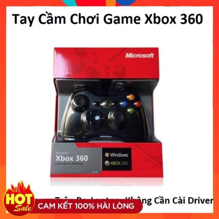 Tay cầm Chơi Game Microsoft Xbox 360 Full box Có Rung - Tay Cầm Có Dây Dùng Cho PC, Laptop