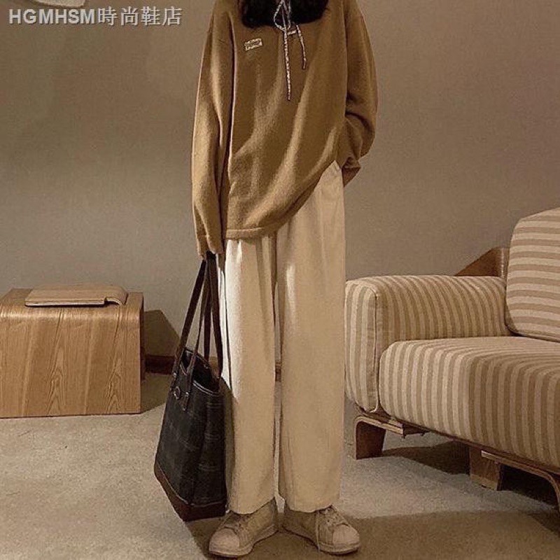 Quần ống suông nhung- quần culottes nhung lưng thun hình thật