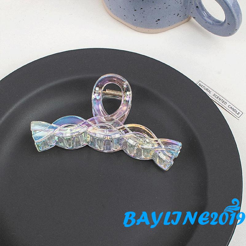 Kẹp tóc trong suốt họa tiết hình học phong cách retro cho nữ