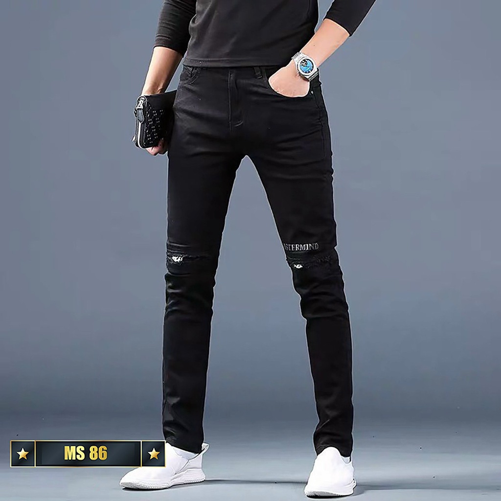Quần jean nam đen rách cao cấp-chất bò co dãn 4 chiều-from chuẫn thời trang Lady-Hn Store88 o25