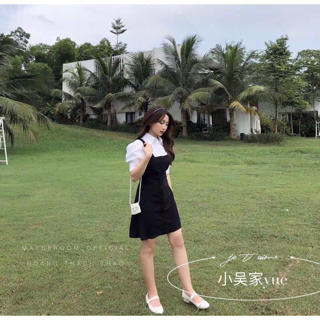 Set Yếm Và Sơ Mi Tay Phồng𝑭𝑹𝑬𝑬𝑺𝑯𝑰𝑷Set yếm Nữ,LY STORE