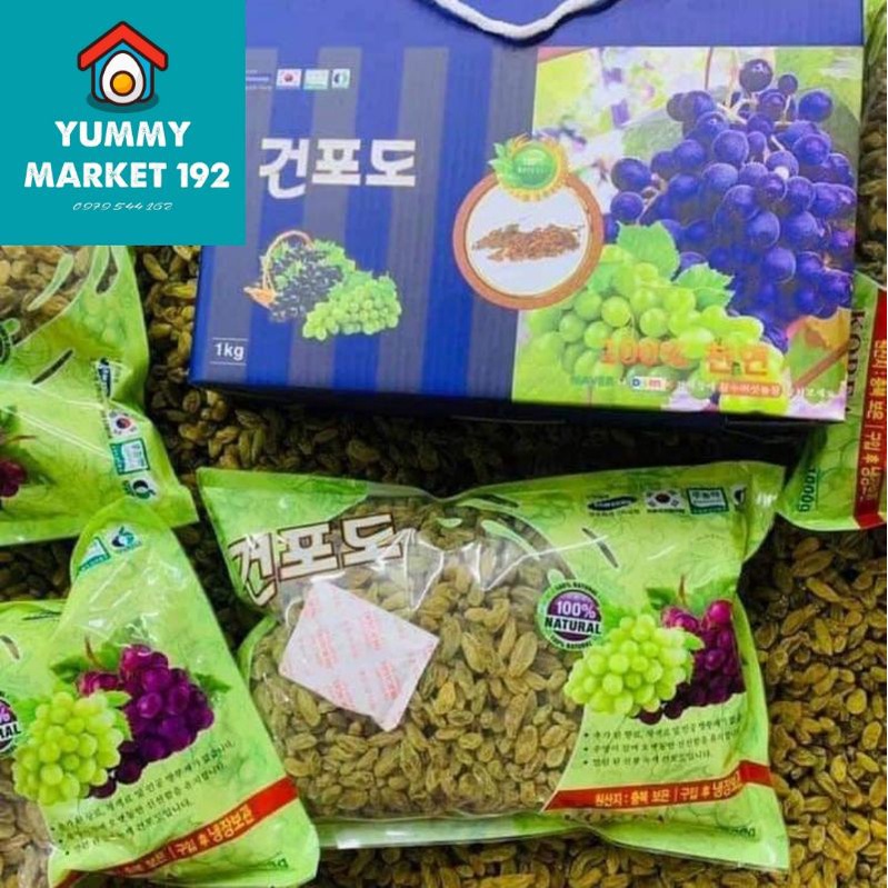 Nho Khô Hàn Quốc Cao Cấp hộp 1kg