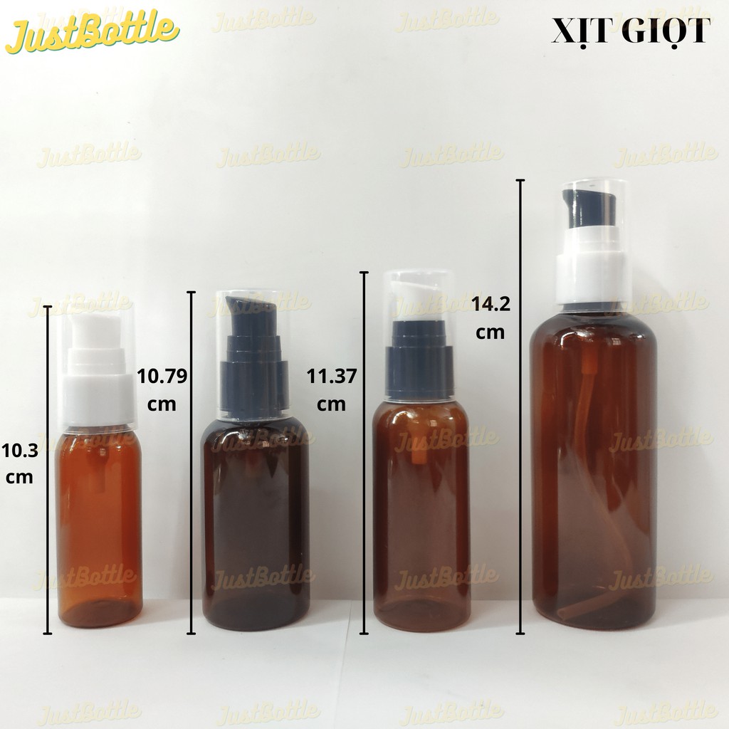 LỌ CHIẾT MỸ PHẨM dạng Xịt Nhấn Giọt 20ml 30ml 50ml 100ml 150ml 200ml 250ml 300ml VỎ CHAI NHỰA PET Trong nâu trắng xanh