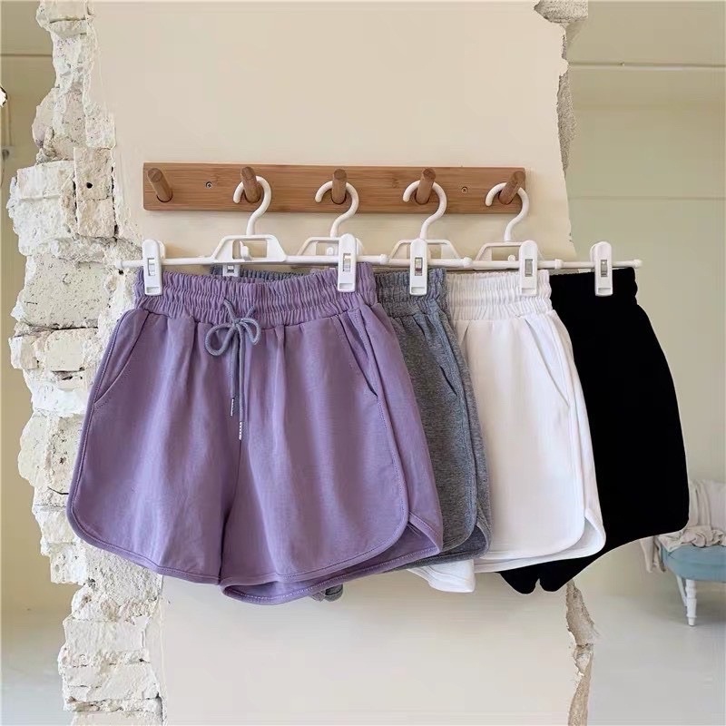 Quần Đùi Nữ Quần Đùi Thể Thao Nữ 4 Màu Unisex Short Thun Ngắn Dáng Rộng Cạp Chun, Sooc Mặc Nhà Phong Cách Hàn Quốc | BigBuy360 - bigbuy360.vn