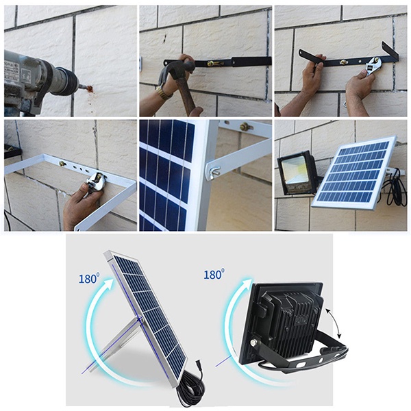 Đèn pha năng lượng mặt trời 120W Vi-Light VLFL120MT1, BH đổi mới 2 năm, Xuất khẩu USA