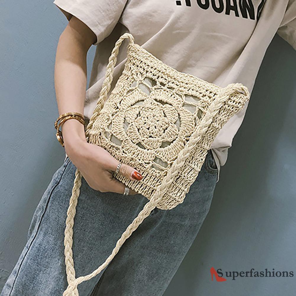 【Hot Sale】Summer Beach Women Girls Crochet Braid Bags Shoulder Vintage Messenger Bag