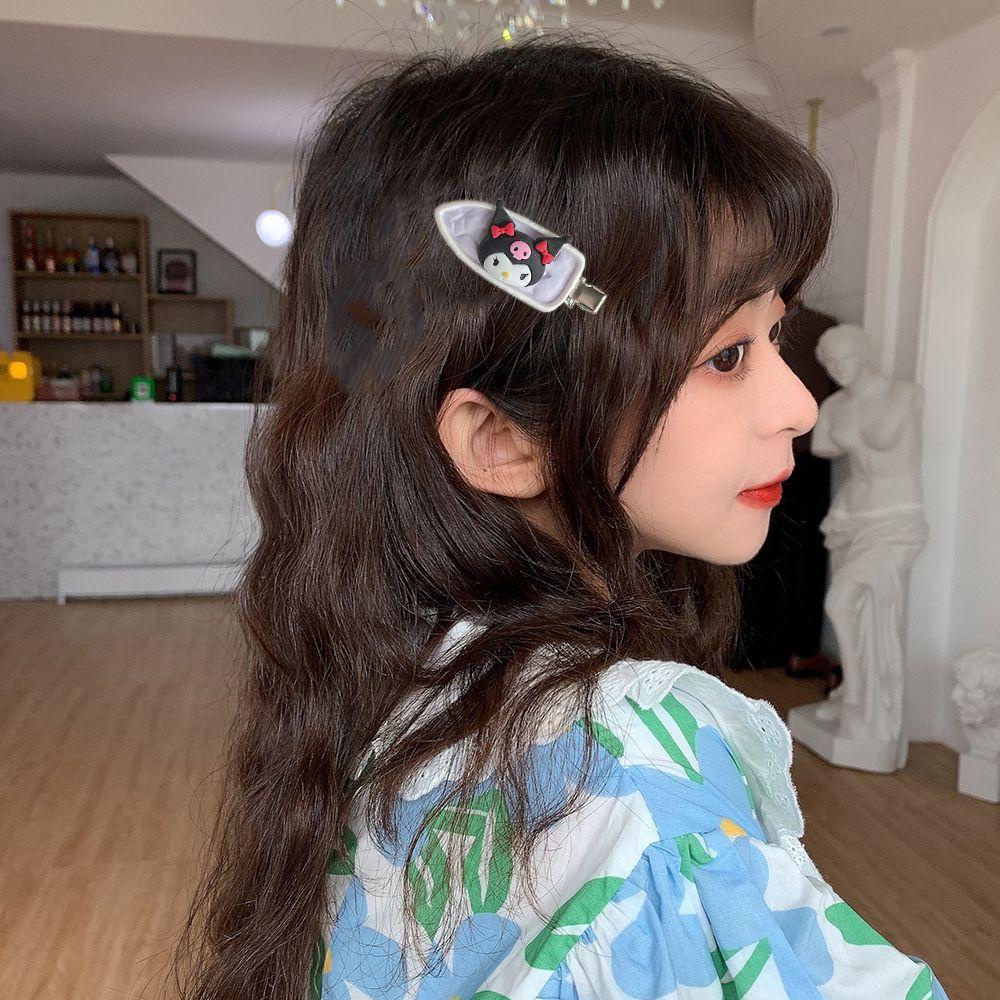 IVORY Kẹp Tóc Nhựa Hình Chú Vịt Hoạt Hình Phong Cách Retro Ngọt Ngào Cho Nữ