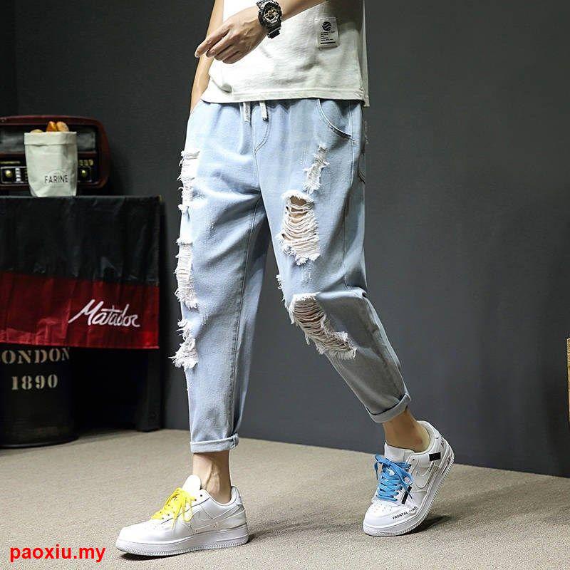 Quần Jeans Dài Plus Size Phong Cách Hàn Quốc Thời Trang Cho Nam