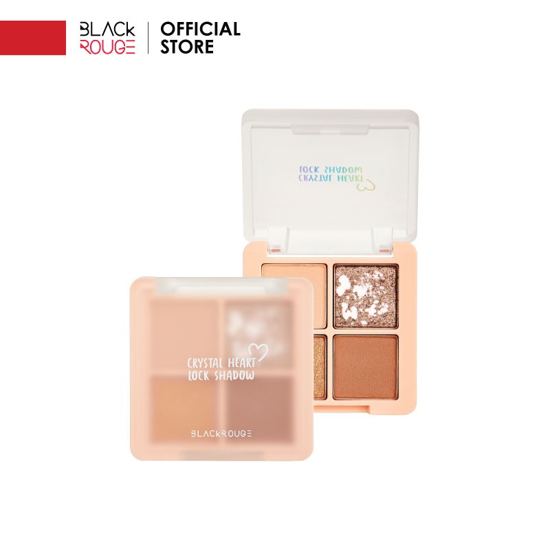 Phấn Mắt 4 Ô Black Rouge Crystal Heart Lock Shadow 2 37,5g