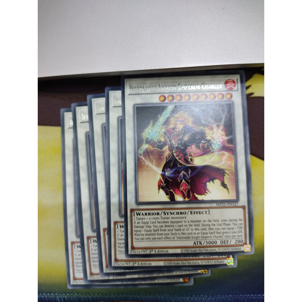 1 lá thẻ bài Infernoble Knight Emperor Charles - MP21-EN127 - Rare 1st Edition