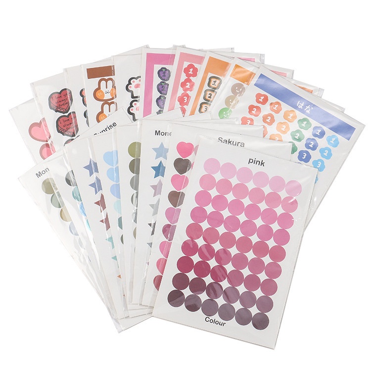 Sticker Chấm Tròn Nhiều Màu Trang Trí Sổ Tay
