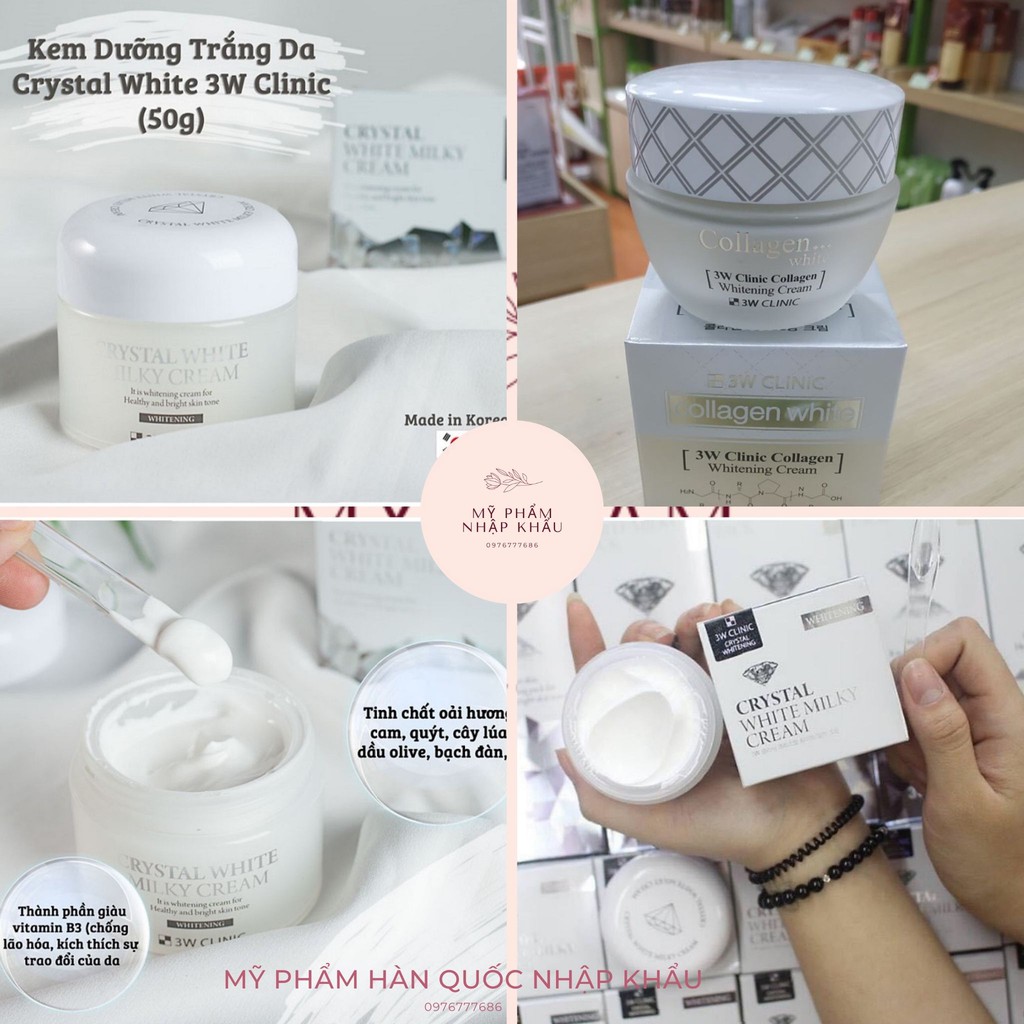 KEM DƯỠNG TRẮNG DA 3W CLINIC COLLAGEN WHITE !