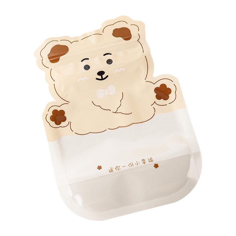Túi zip trong suốt đựng bánh kẹo hình gấu hoạt hình dễ thương 2022