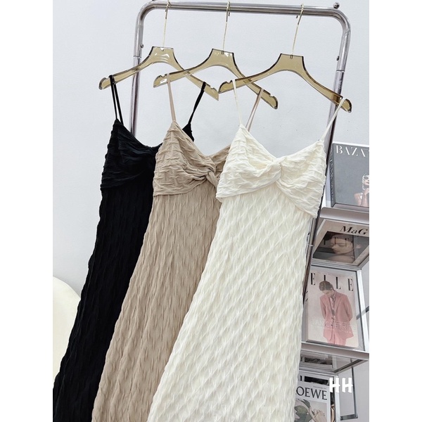 váy đầm hai dây maxi xoắn ngực cao cấp Jlop