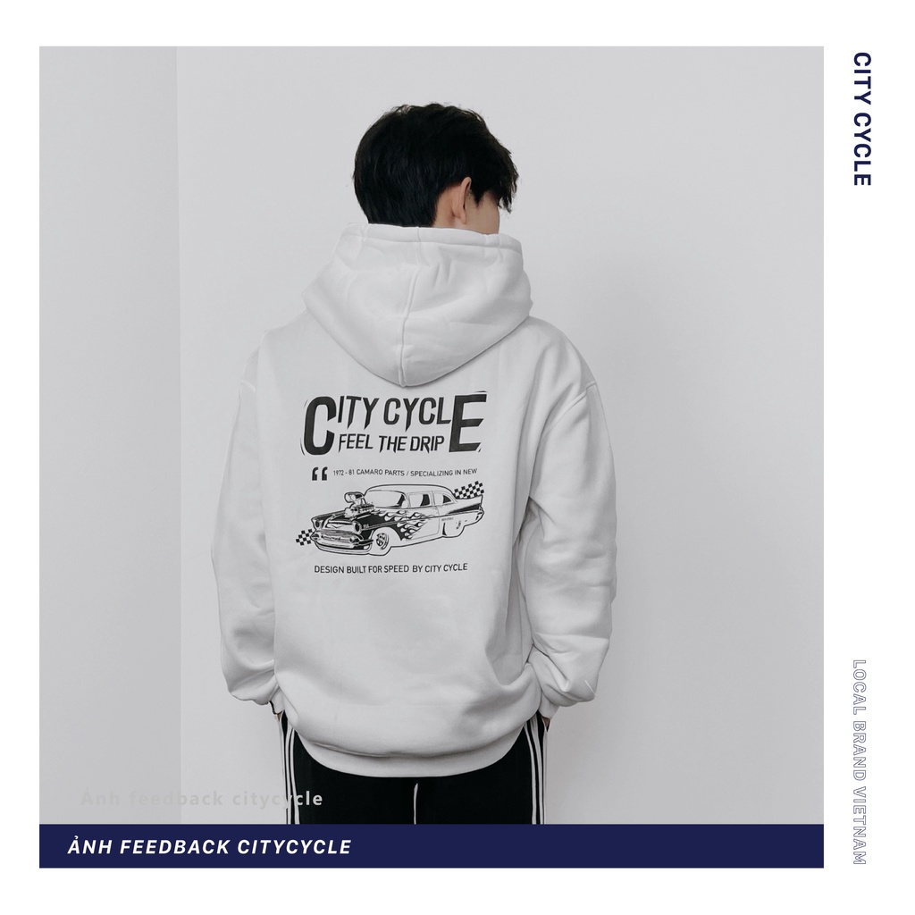 Áo hoodie nỉ unisex speed City Cycle - áo nỉ phối mũ unisex form rộng Local Brand