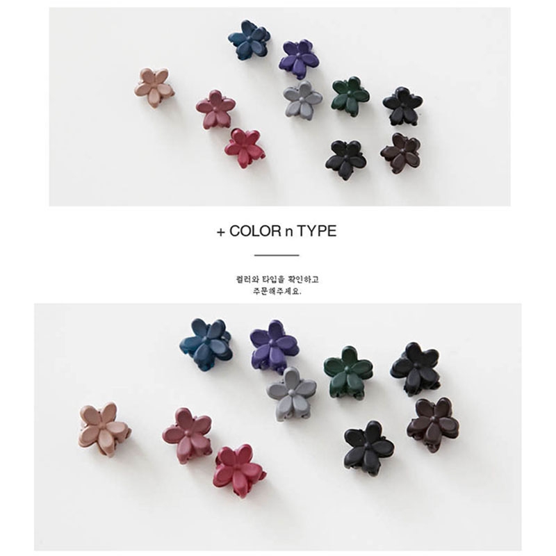 Kẹp Tóc Nhựa 4 Móng Vuốt Đính Hoa Phong Cách Hàn Quốc
