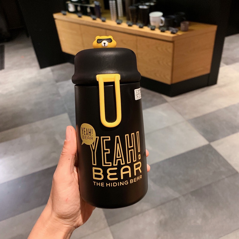 Bình ly giữ nhiệt hình gấu Yeah Bear chất liệu Inox 304 cách nhiệt 4 lớp dung tích 320ml - Hàng chính hãng TYESCO