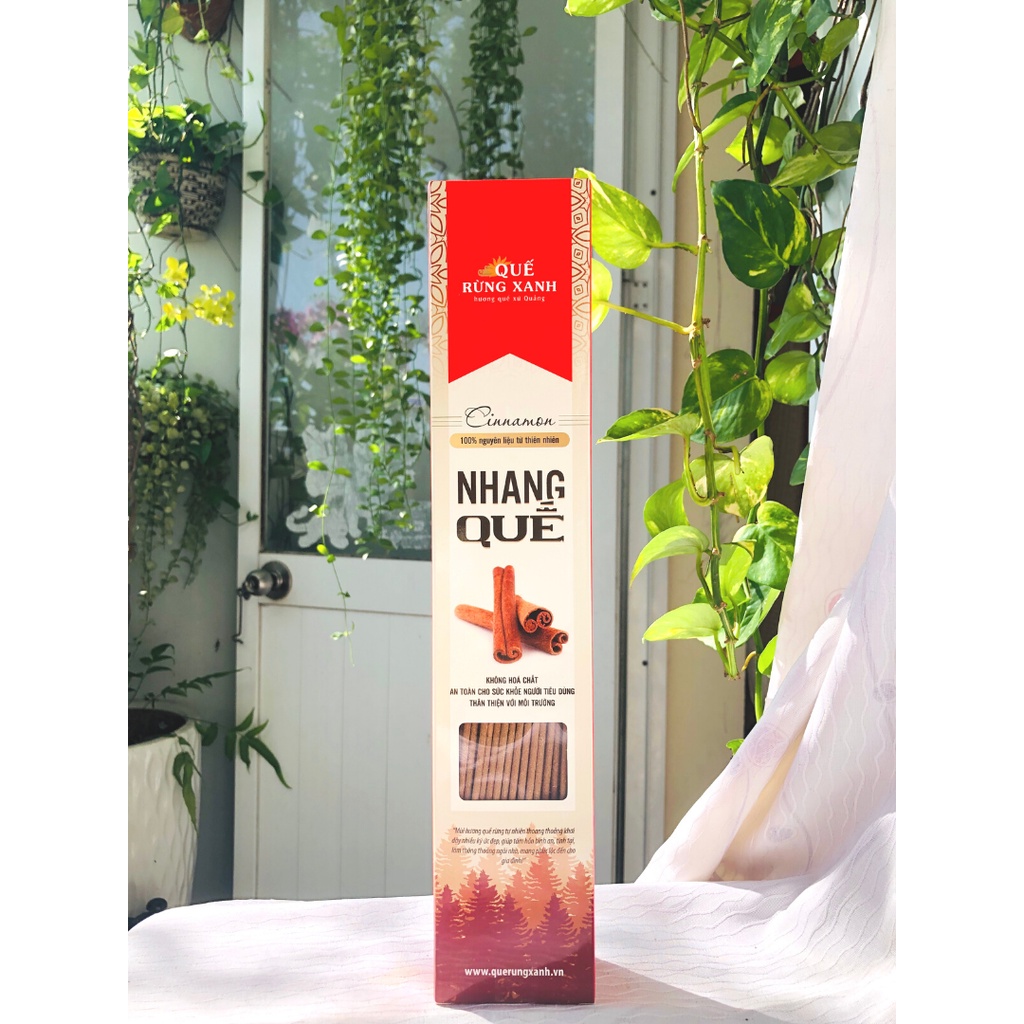 Nhang quế thảo mộc sạch cao cấp 34cm Quế Rừng Xanh 100%nguyên chất từ quế Trà Bồng,giúp ấm không gian,mang lại vượng khí