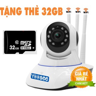 Combo Camera IP Yoosee 360 HD 960P 3 râu 1.3MP ( kèm thẻ nhớ 32GB )