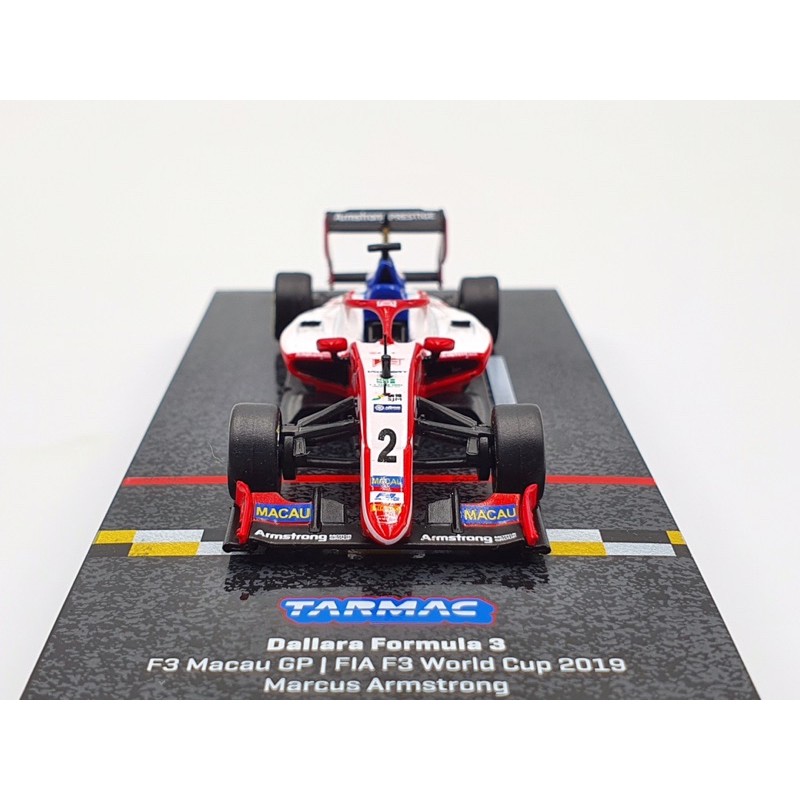 Xe Mô Hình Dallara Formula 3 F3 Macau GP FIA F3 World Cup 2019 Tỉ lệ : 1:64 Hãng sản xuất Tarmac Works ( Màu Trắng Đỏ )