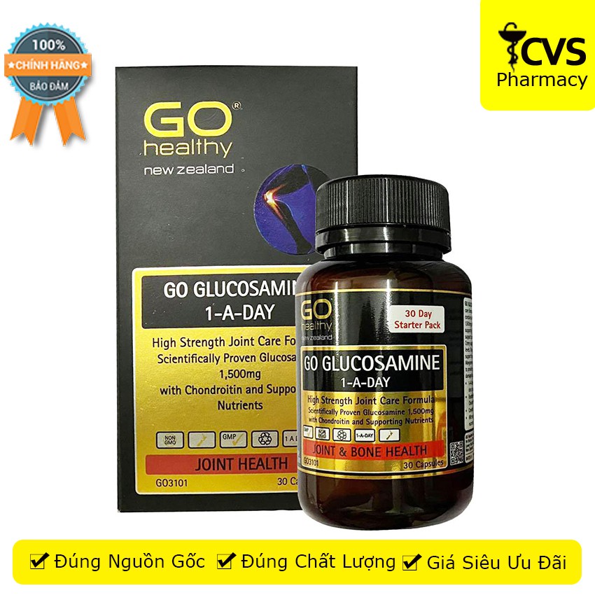 GO Glucosamine 1-A-Day - Hộp 30 viên uống giúp chắc khỏe xương hết thoái hóa khớp - cvspharmacy