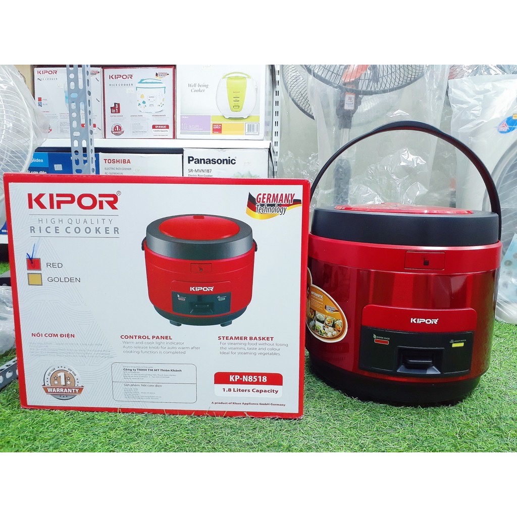 Nồi cơm điện Kipor Hàn Quốc model cao cấp KP-N8518  loại 1.8L, 700W, nồi đun dày 3mm, 5 lớp chống dính, chống trầy xước