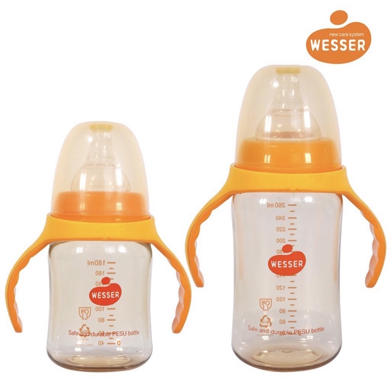 Bình sữa wesser PPsu cổ rộng - bình ống hút ( 260ml - 180ml )