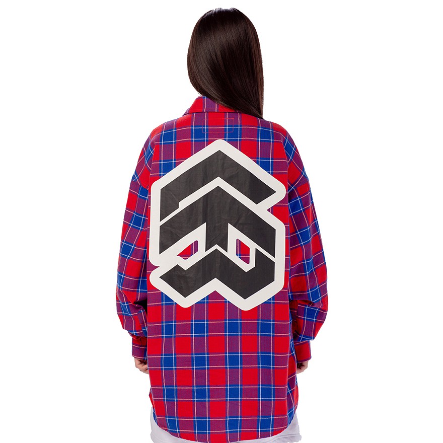 Áo Sơ Mi Flannel 5THEWAY stroke Big Logo Đỏ