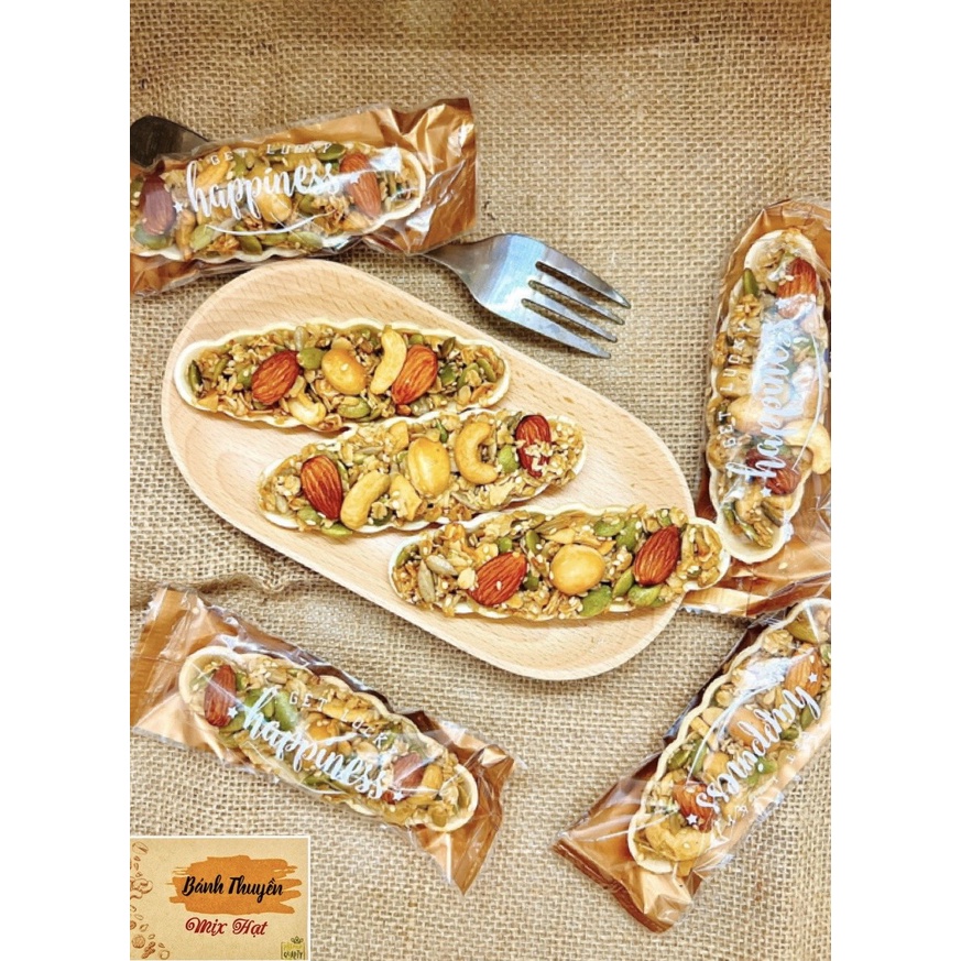 Bánh thuyền mix hạt dinh dưỡng không đường ăn kiêng giảm cân tự nhiên đồ ăn vặt healthy 400gram