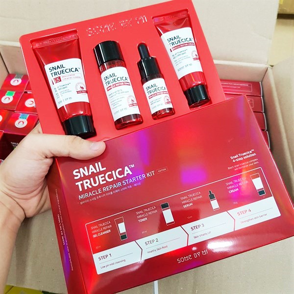 Bộ Dưỡng Phục Hồi, Tái Tạo Da Chiết Xuất Ốc Sên Some By mi Snail Truecica Miracle Repair Starter Kit