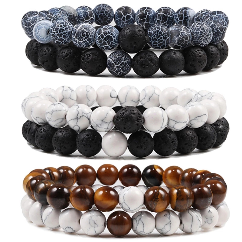 Set 2 vòng tay chuỗi hạt đá năng lượng thời trang