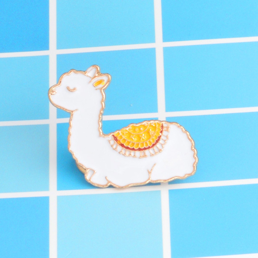 YOML✔Cute Alpaca Shape Enamel Women Brooch Pin Collar Badge Jewelry Clothes Decor
