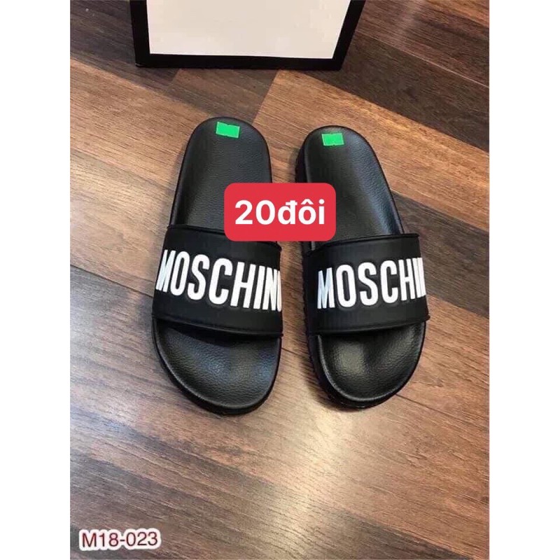 dép moschino chữ nổi đẹp nam nữ 2021