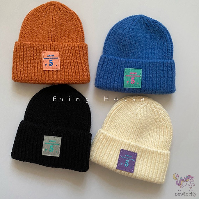 Mũ dệt kim co giãn giữ ấm mùa đông thời trang Hàn Quốc cho trẻ em