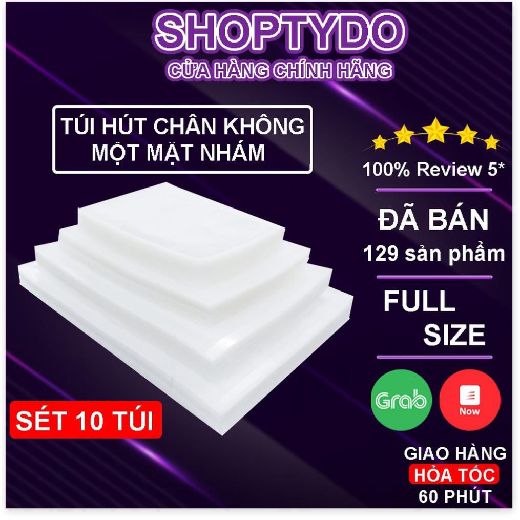 Combo 100 Túi hút chân không thực phẩm một mặt nhám SHOPTYDO dùng được cho tất cả các loại máy hút chân không