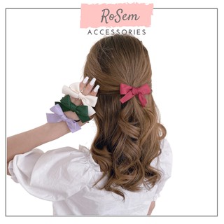 Kẹp tóc nơ satin Hàn Quốc thích hợp kẹp mái, kẹp nửa đầu Bản Đẹp