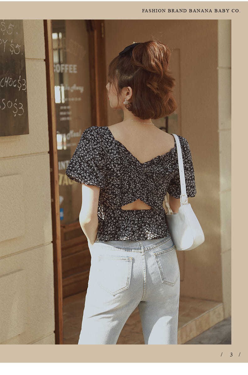 Áo Voan Hoa Tay Phồng Thời Trang Dành Cho Nữ | BigBuy360 - bigbuy360.vn