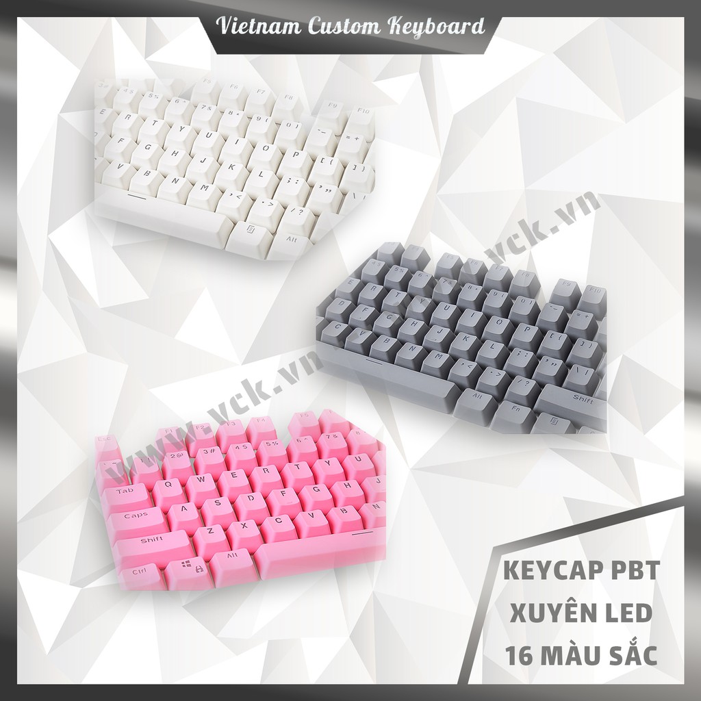 Keycap PBT Double Shot Xuyên Led | 16 Màu Đa Dạng | Nhựa PBT Dày Dặn | vck.vn