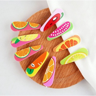 Set 2 dây cột tóc và 2 kẹp tóc hoa quả cho bé
