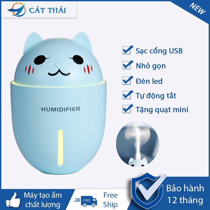 Máy Tạo Ẩm Phun Sương khuếch tán MINI HUMIDIFIER Cát Thái kết nối USB hoạt động bù nước tạo ẩm mô hình nhỏ không gây ồn