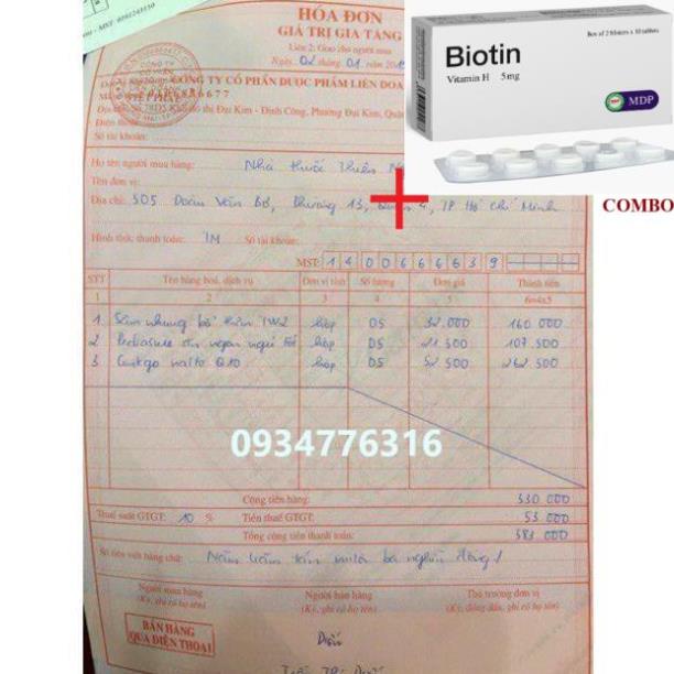 Combo Biotin 5mg+ ✅ VIÊN UỐNG BỔ  GINKGO NATTO TĂNG CƯỜNG LƯU THÔNG MÁU